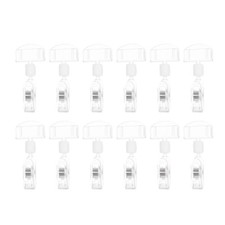 12Pcs Price Tag Holder Name Tag Clips Swivel Merchandise Sign Clip Display Clip