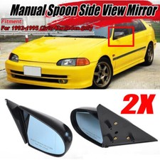 For 1992-1995 Eg 4dr Honda Civic Spoon Side Door Manual Mirrors Black - 1pair