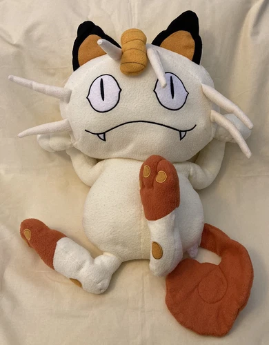 Vintage 1999 Pokemon Meowth Jumbo Pillow Pal Stuffed Animal Plush Toy 22”