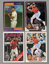 4- 2023 Topps Oscar Gonzalez RC: Heritage Purple, Chrome, 1988 Design, Base