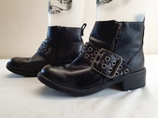 Stivaletti donna NEW LOOK misura 4 Eu 37 neri con borchie ecopelle