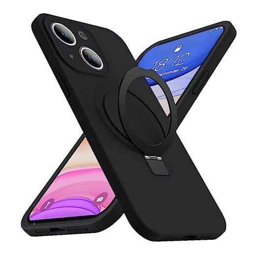 Designed for Case with Magnetic Invisible Stand Compatible with iPhone 13 Black