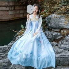 Fairy Ancient Chinese Costume Women Hanfu Dress Embroidery Cosplay Vintage Party