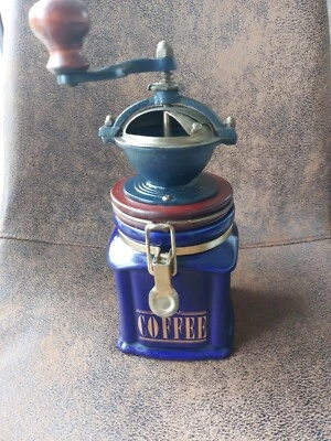 ANCIEN MOULIN A CAFE " LONDON POTTERY " CERAMIQUE BLEU EDITION LIMITEE - Photo 1/4
