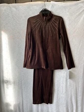 erika 2-piece brown pantsuit sz M 