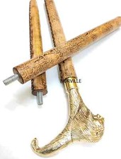 Antique Wooden Walking Stick Cane With Lion Brass Handle For Men Women Seniors