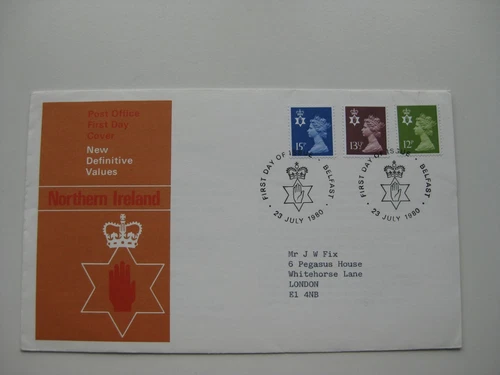 FDC Northern Ireland Regional Decimal Definitive 23 JULY 1980 POSTMARK = BELFAST