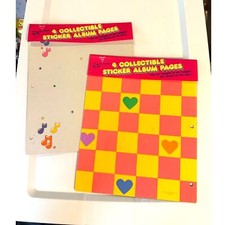 2 Packs Vintage 1980s Hallmark Sticker Album Pages, 8 Pages, double sided, NEW