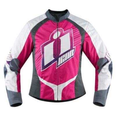 Ladies Textile Motorcycle Jacket - Pink 