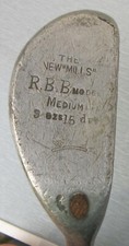 Antique NEW MILLS RBB model Mallet Head GOLF PUTTER 34.5" Vintage