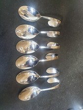 six canape spoons (stainless steel, made by Viners)