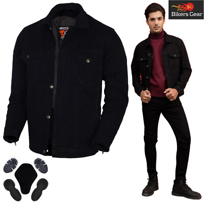 Herren Touring Motorrad Jeans Jacke Shirt Mit kevlar Gefüttert Ce Armour