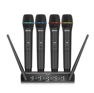 Debra Audio AU400 Pro UHF 4 Channel Wireless Microphone System with Cordless