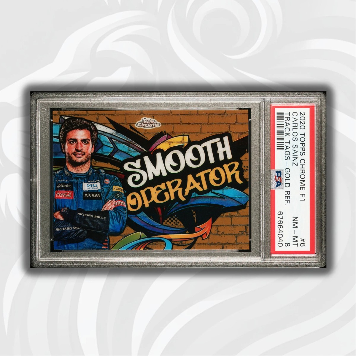 PSA 8 - /50 Gold - Carlos Sainz #6 - 2020 Topps Chrome F1 - Track