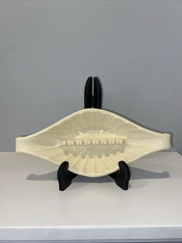 MCM Vintage Yellow Haeger 2146 Ashtray Cigar Tray Jewelry Dish USA  10” X 5”