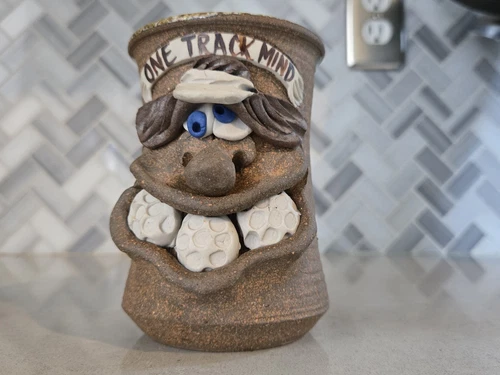 Ugly Funny 3D Face Big Teeth Stoneware Mug 