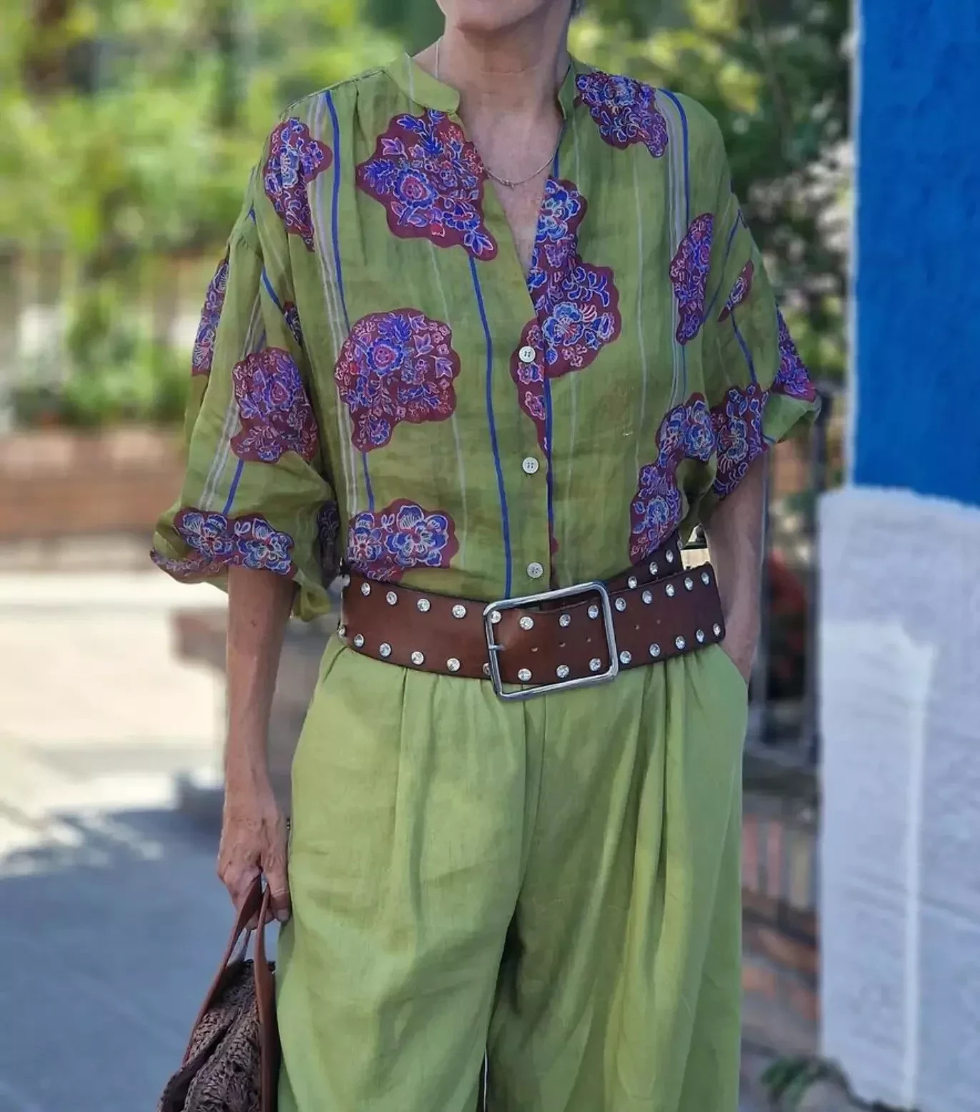 ZARA ZW COLLECTION  OVERSIZE PRINTED RAMIE BLOUSE ~ XSmall image 7