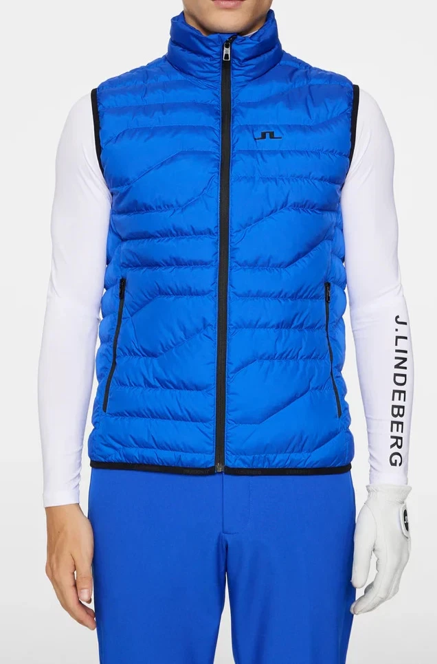 J Lindeberg Men's CLIFF LIGHT DOWN VEST Medium CLUB BLUE NWT NEW