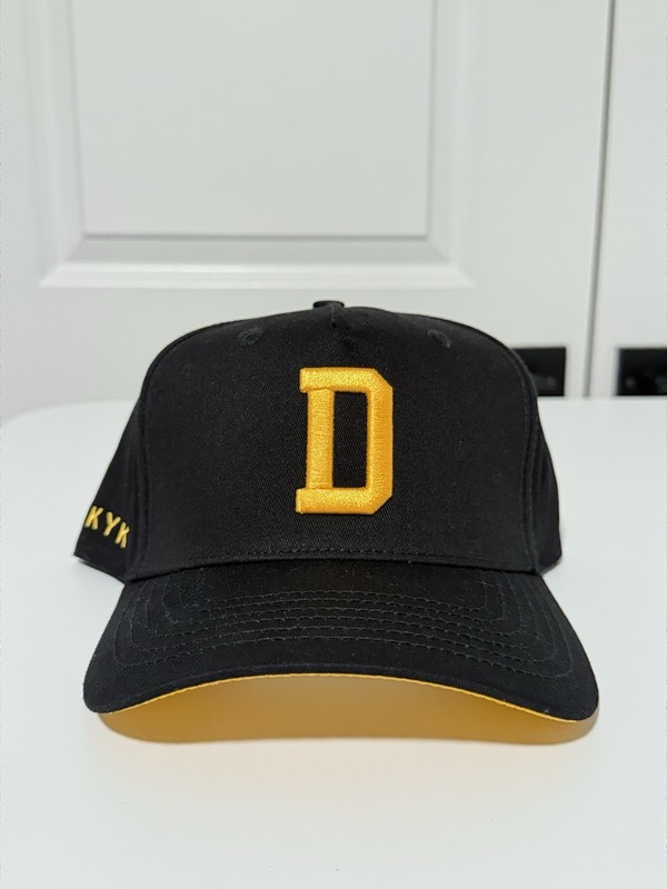 Dad Gang D Logo Black Yellow Gold Snapback Hat IYKYK BNWOT Dad Hat