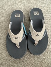 REEF Cushion Fanning Mens Flip Flop, Arch Support, Tan/Grey Men's Size 11 - NEW