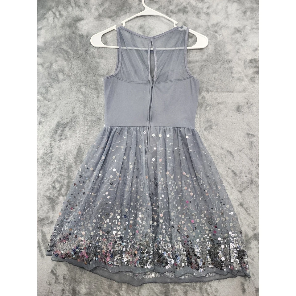 Vestido Delia's Vintage Y2K Mujer 3 Juniors Gris Plata Lentejuelas Transparente Novia Foto 3 de 4