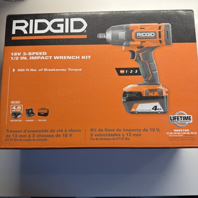 #ad RIDGID R86215K 18V 2700RPM Cordless Impact Wrench W Li Ion Battery Charger P23 $121.00