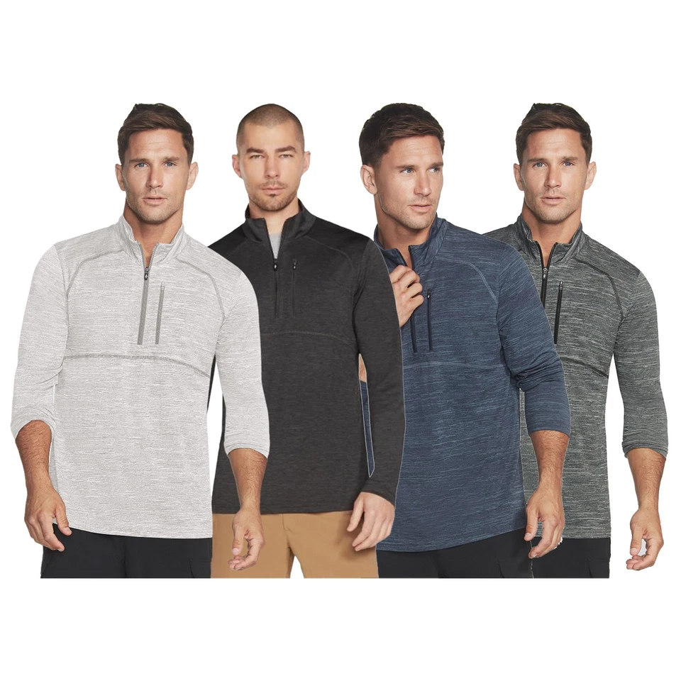 Skechers Herren On The Road Half Zip Top Tech Running Training Gym Pullover - Bild 1 von 1