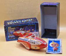 Masudaya Mini Rocket Racer Tin Toy 4.7" 12cm w/ Box Papers Japan Friction Vintag