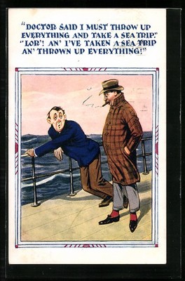 Doctor said I must throw up everything and take a sea trip, Ansichtskarte 1933 