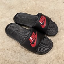 Men's Nike Victori One Slide Size 7 Black/University Red-Black CN9675 004 