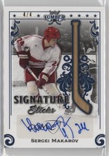 2021-22 Leaf Lumber Signature Sticks Navy Blue 4/4 Sergei Makarov Auto HOF y0t