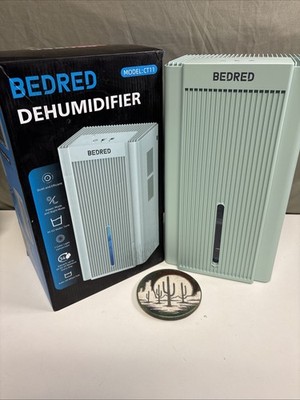 Bedred Dehumidifier 95oz 1000sqft Auto Shut Off 7 Color LED Quiet Pale Turquoise