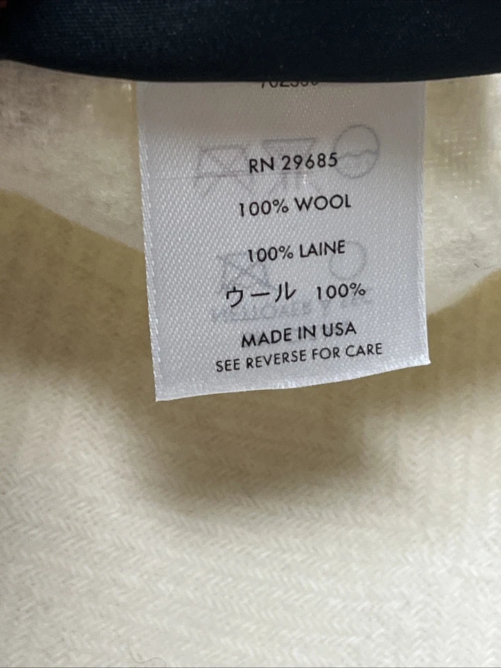 Pendleton Wool Blanket Throw Ivory Cream Made in USA 55X63” Home Collection EUC - Image 3 of 4