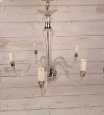 Vintage Stunning Cut Glass Five Arm Chandelier - Candelstick Design