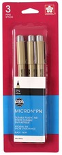 Sakura Pigma Micron Plastic Nib Pens 3pc Set-Black - 2 Pack