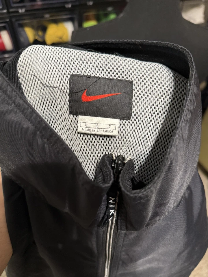 Винтажный Nike пуловер 1/2 молнии ветровка L (большой) черный 90-х черный ярлык - Изображение 4 из 4