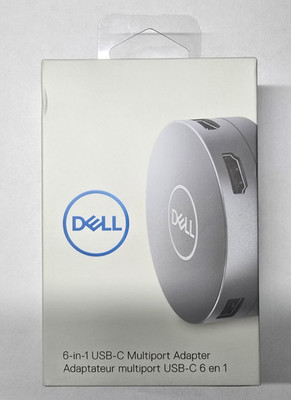 NIB Dell 6-in-1 USB-C Multiport Adapter Hub DA305U 4K DisplayPort HDMI Gigabit E