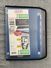 Five Star 7-Pocket Zippered Expanding File Folder Blue Letter Size Organizer