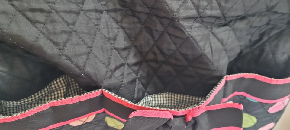 Belvah Acolchado Bolso de Hombro Cartera Bolso Algodón Negro Rosa Azul Lunares Verdes Foto 3 de 4