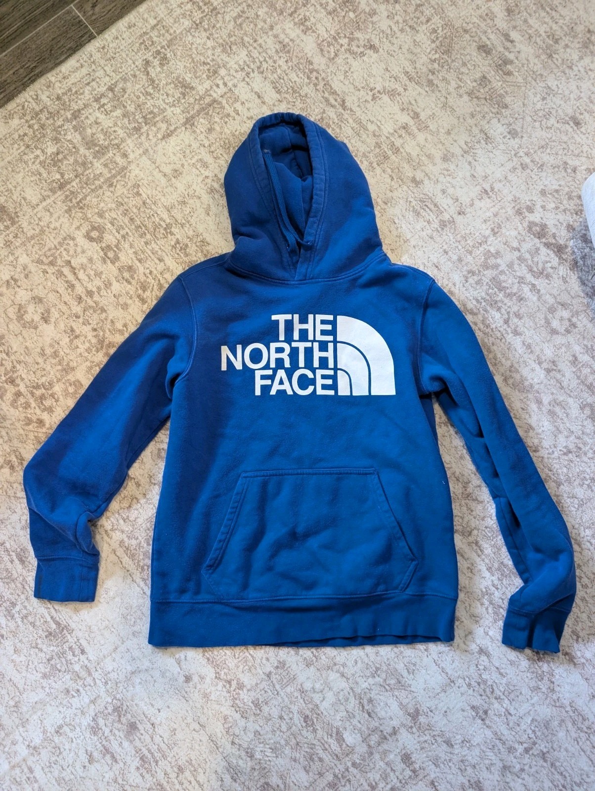 The North Face Hoodie Mens Blue Half Dome Logo Pullover Fleece Sweatshirt Small