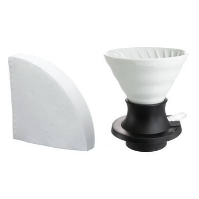Hario V60 Ceramic Immersion Dripper ''Switch'', 200ml Size 02 Ceramic, White