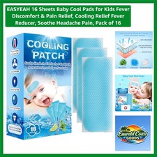 Flexible Baby Cooling Gel Pads, 16 Sheets for Immediate Fever Pain Relief