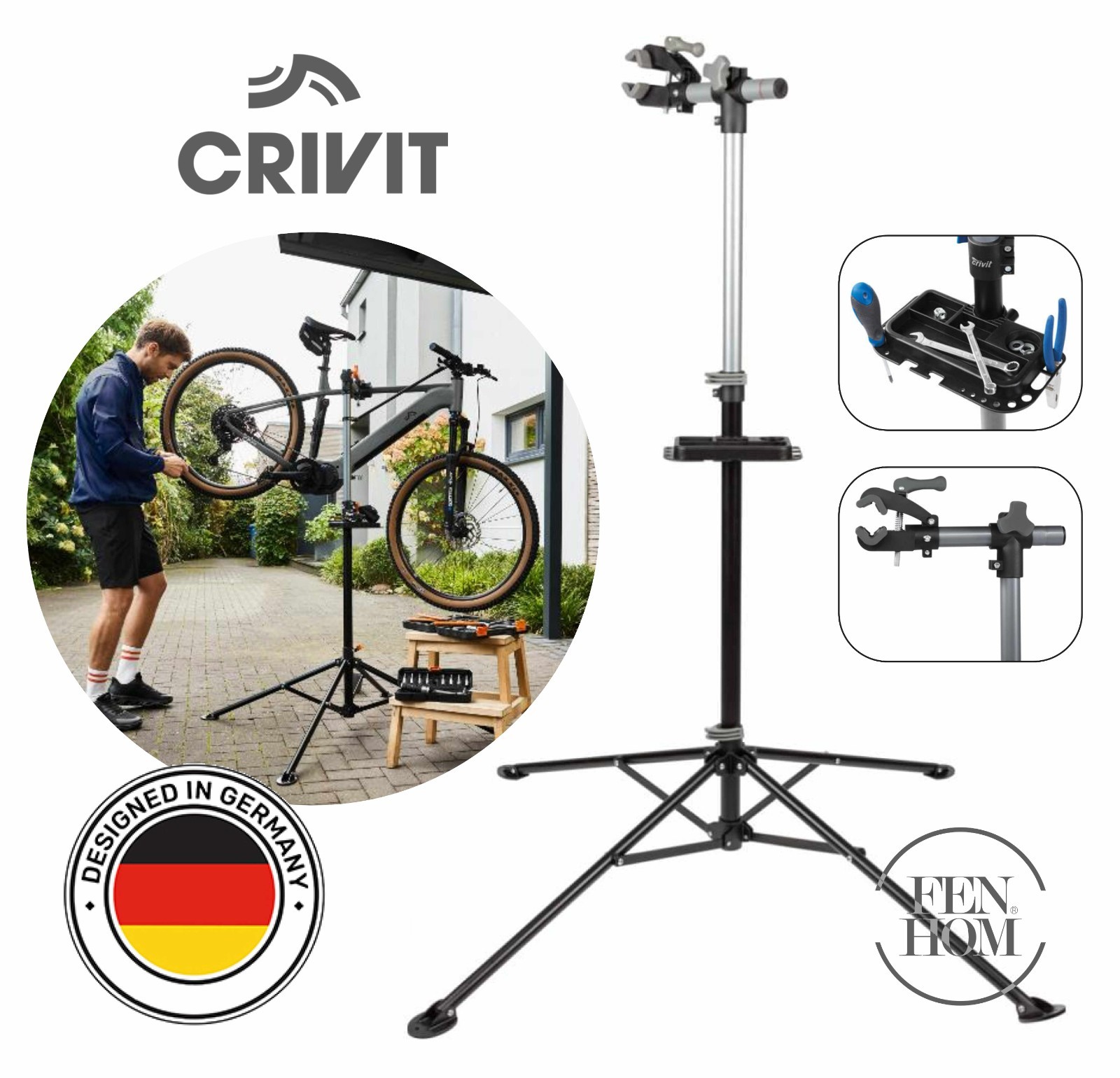 Crivit Bike Workstand For Bicycle E-Bike Repair Maintenance Robust Heavy Duty UK