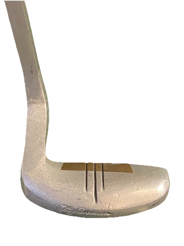 Otey Crisman Jones Rake 2" Backward Offset Brass Insert Putter RH Sq Aluminum 36 - Image 2 of 4