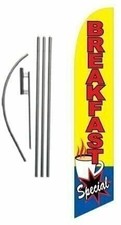 Breakfast Special Restaurant Advertising Feather Banner Swooper Flag Sign...