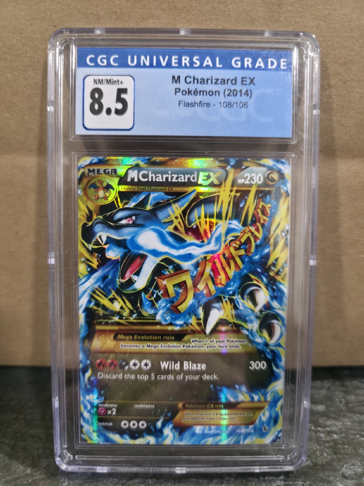 CGC 8.5 M Charizard EX 2014 Flashfire 108/106 Secret Rare Pokemon Card Pop 69