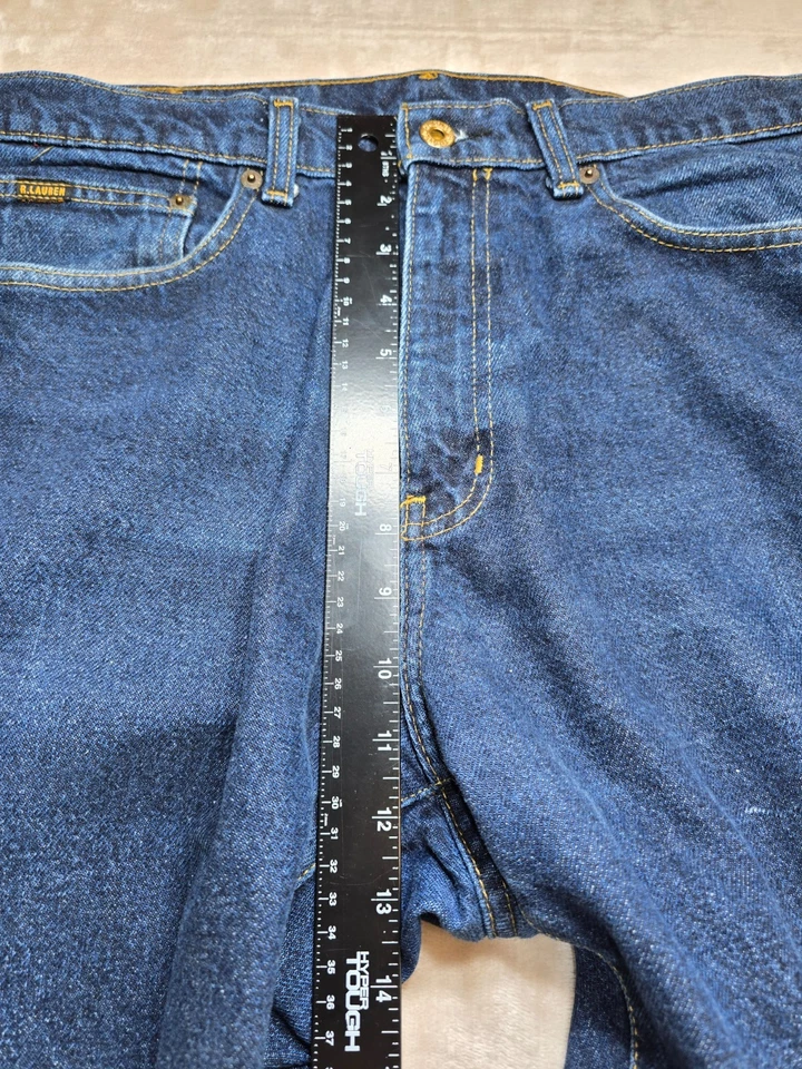 Ralph Lauren Polo Mens Jeans Rare Embroidered Signature Banner 34 X 32 Tag 34x30 - Image 3 of 4