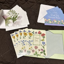 Thank You Cards Lot of 16 w/ Envelopes   Floral Mixed Designs   Hallmark  More