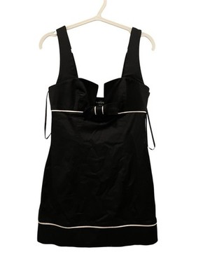 Bebe Mini A Line Dress Bow Small Black and White Women's Sleeveless