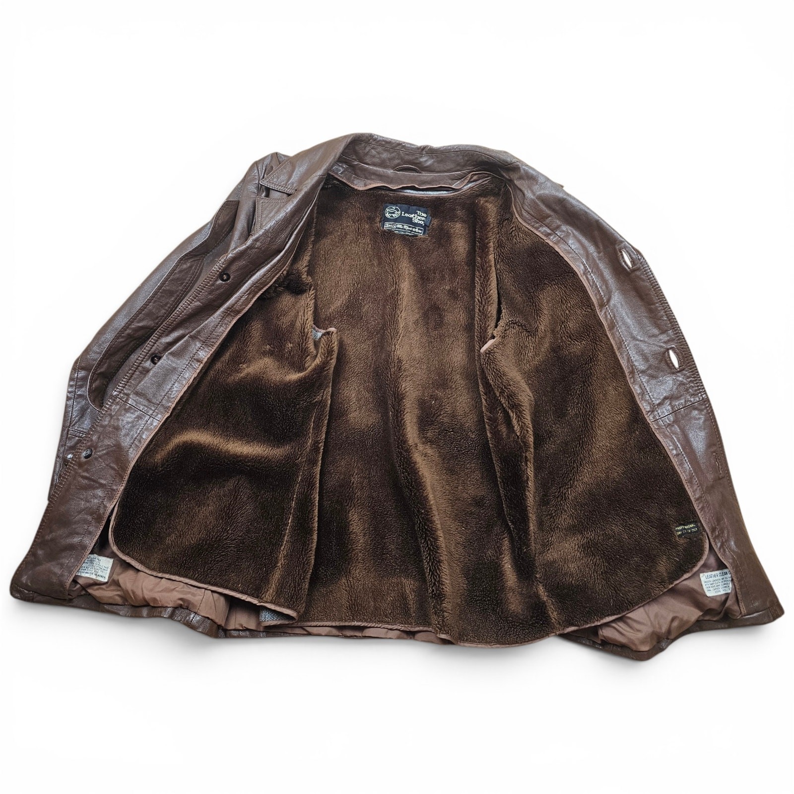 SEARS THE LEATHER SHOP Leather Coat Men's 44 VTG 80's… - Gem